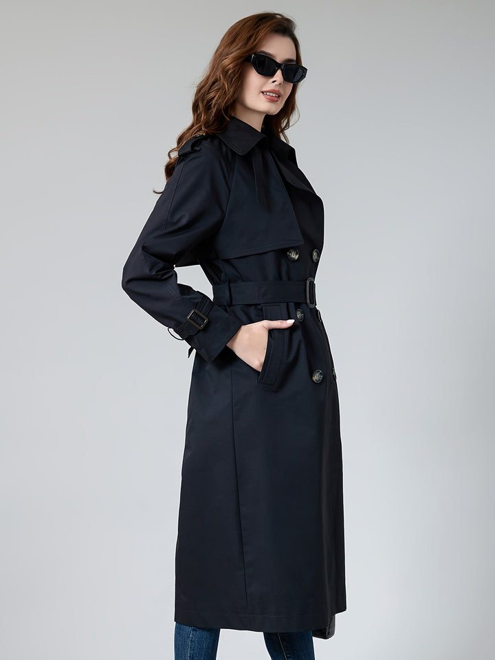 Drune | Trenchcoat aus einfarbig gewebtem Polyester mit Taschen für Damen - Ideal für jeden Anlass