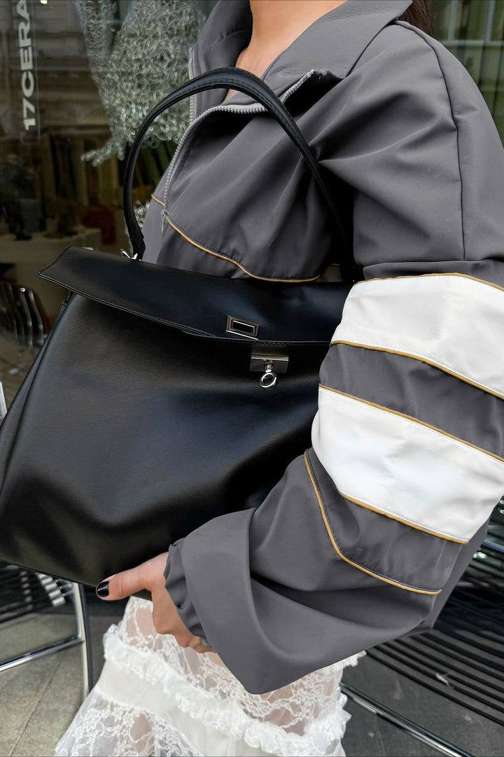 Drune | Stehkragen Farbblockjacke