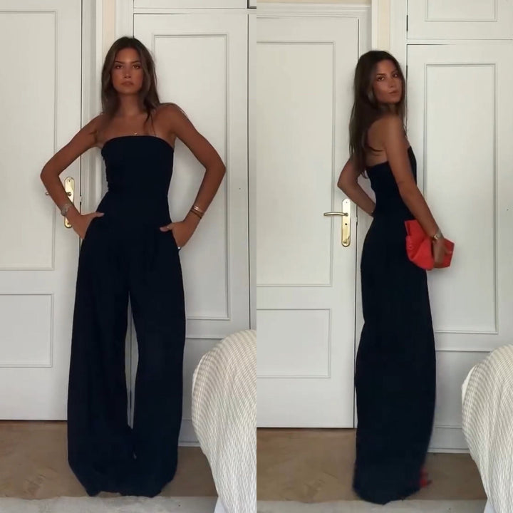 Drune | Elegante Damen-Jumpsuit mit Weitem Bein für Den Sommer