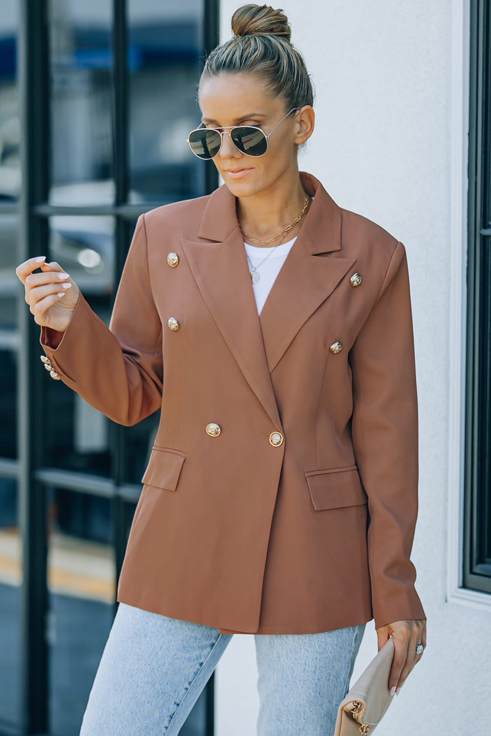 Drune | Doppelreiher-Reverskragen Langarm Blazer