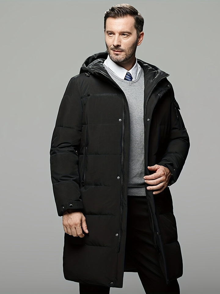 Drune |  Schwarze Nicht-Dehnbare Mit Reißverschlussblende Und Taschen Winterjacke Für Herren - Ideal für den Winter