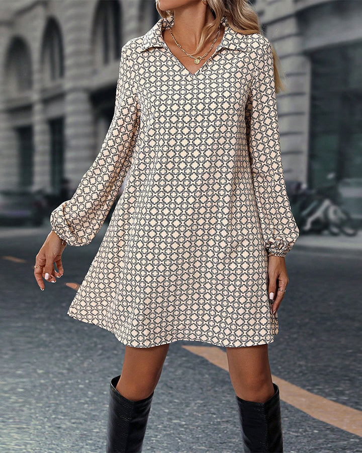 Drune | Bedrucktes Kleid mit Revers