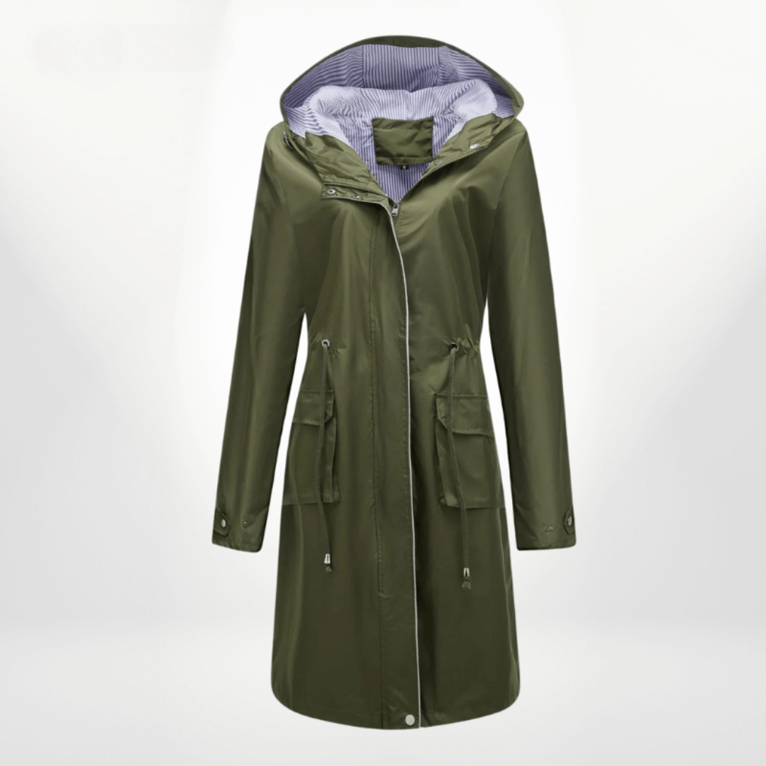 Drune | Damen wasserdichter Über-Knie-Trenchcoat