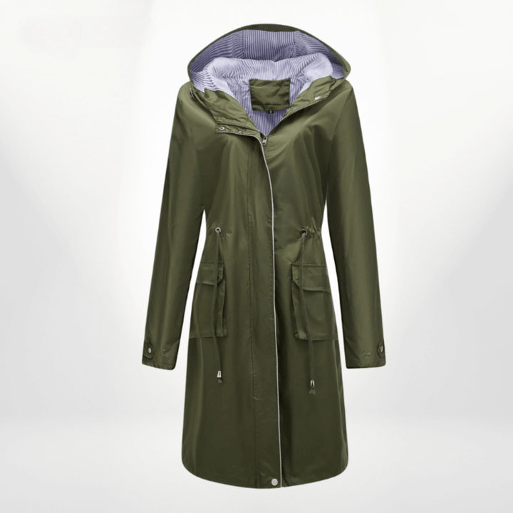 Drune | Damen wasserdichter Über-Knie-Trenchcoat