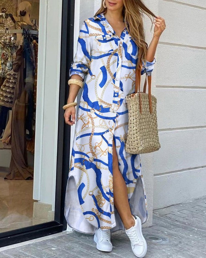 Drune | Frühjahr und Sommermode sexy Bluse langer Rock Kleid
