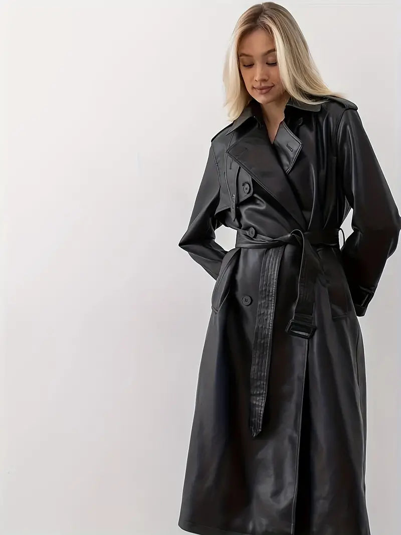 Drune | Trenchcoat aus Leder mit Gürtel Hayle