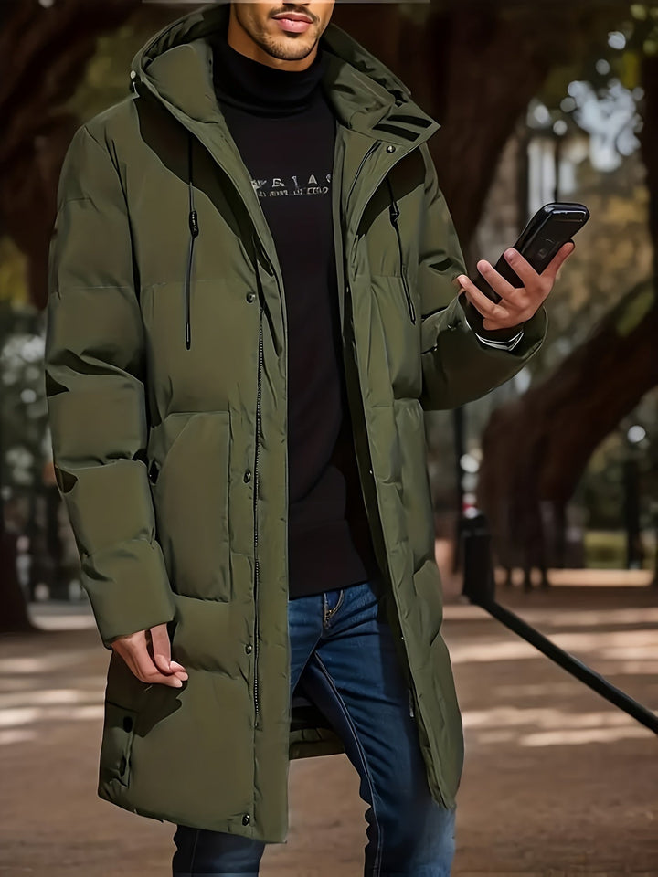 Drune | Winterjacke mit Kapuze - Warme, gefütterte Steppjacke mit Reißverschluss und Taschen