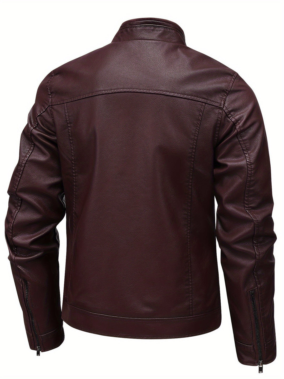 Drune | Lederjacke mit Stehkragen und Reißverschlussärmeln