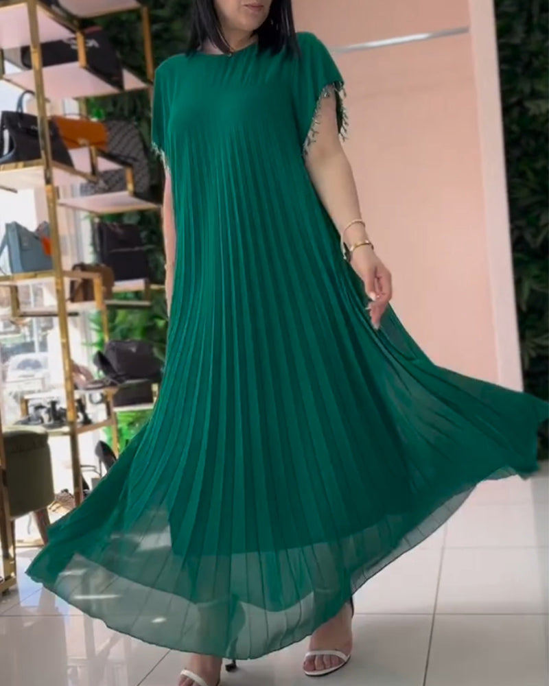 Drune | Kleid mit Kurzen Ärmeln und Falten