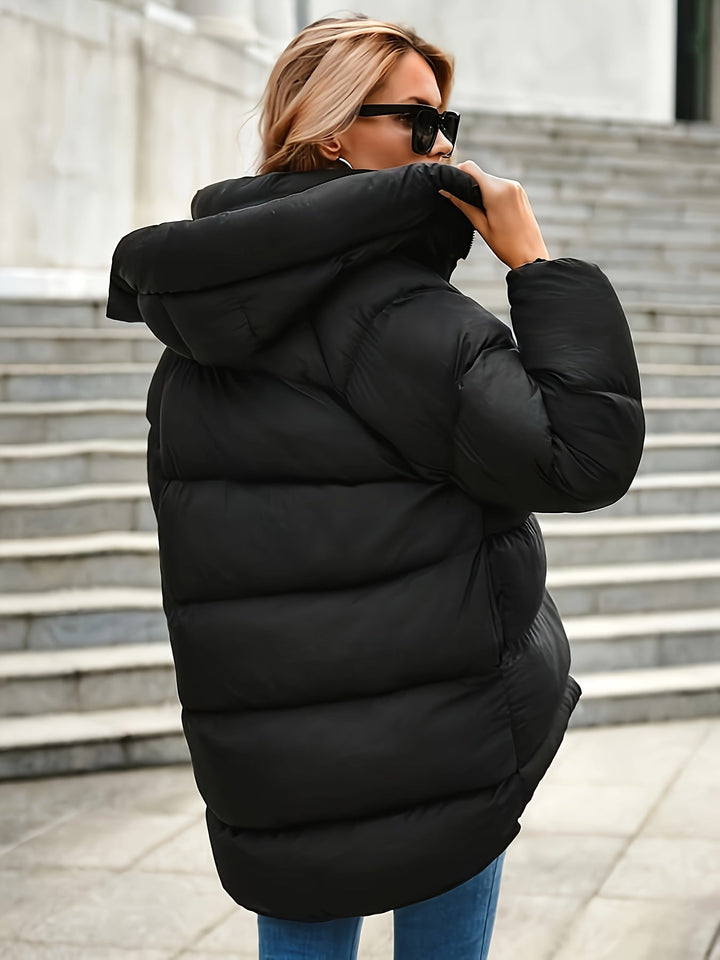 Drune | Kurze Kapuzen Pufferjacke mit Hohem Kragen und Gestepptem Design