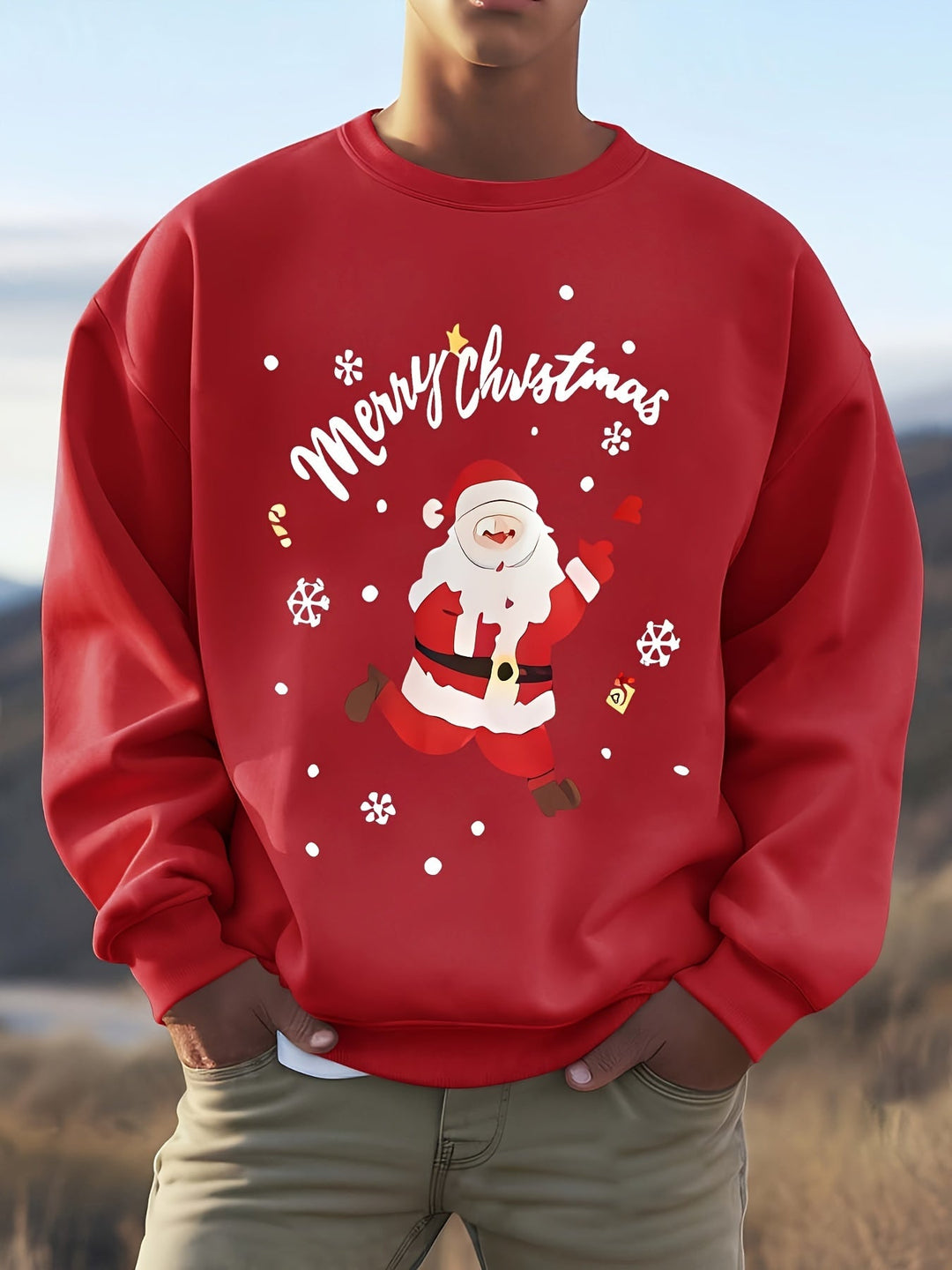 Drune | Sweatshirt mit Weihnachtsmotiv Baumwolle Frohe Weihnachten Design