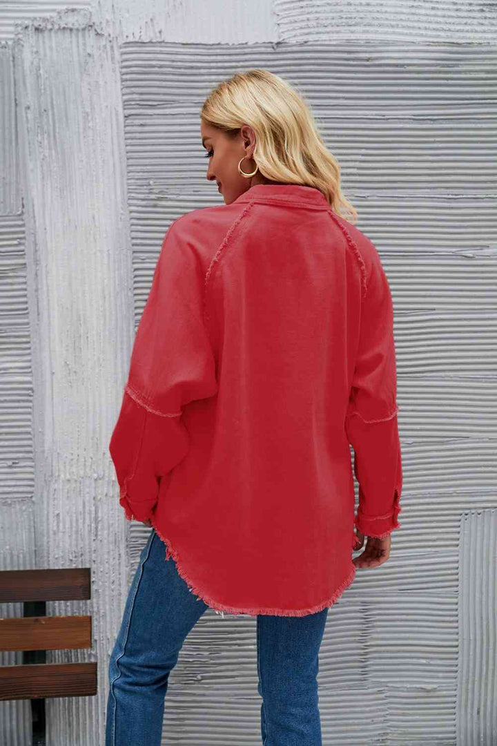 Drune | Raw Hem Kragen Denimjacke