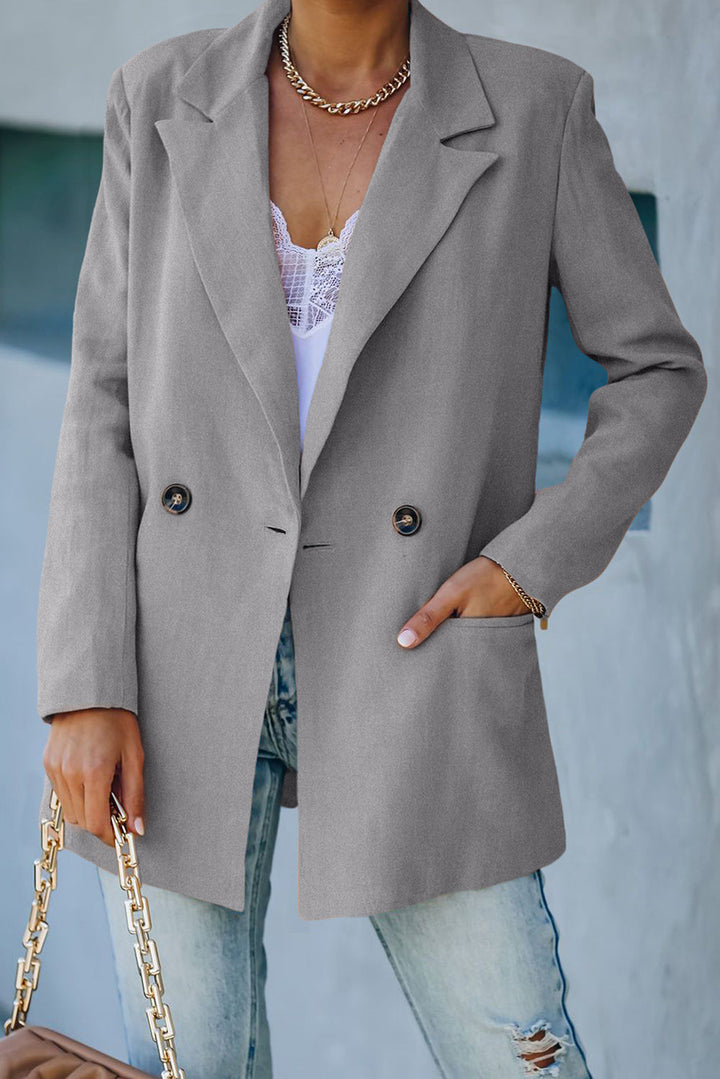 Drune | Doppelreihiger Blazer mit gepolsterten Schultern und Taschen