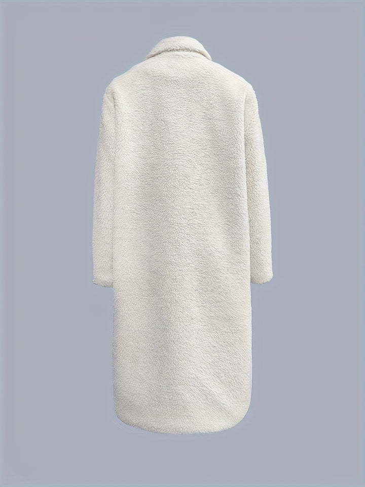 Drune | Lange Plüschjacke mit Großen Knöpfen Polyester Elegant und Warm