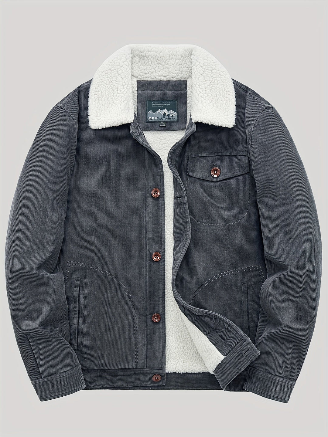 Drune | Fleece-Knopf Outdoorjacke Leicht Mit Brusttasche Für Herren - Perfekt für Outdoor-Aktivitäten