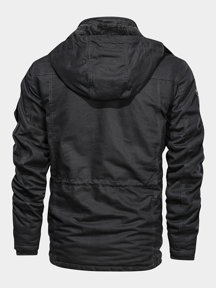 Drune | Warme Fleece Kapuzen-Cargo-Outdoorjacke Für Herren - Perfekt für Outdoor-Aktivitäten