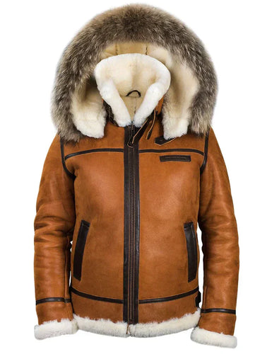 Drune | Lammfelljacke mit Kapuze