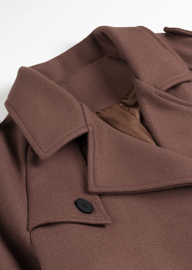 Drune | Gekürzte Wollmischung Gürteld Trenchjacke