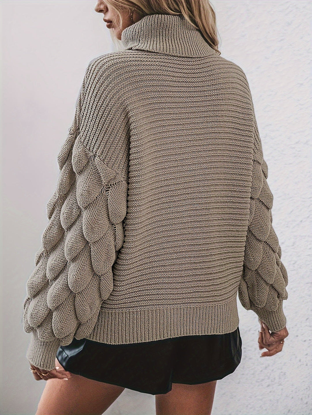 Drune | Strickpullover mit Hohem Kragen Weich und Elegant Einzigartige Ärmel