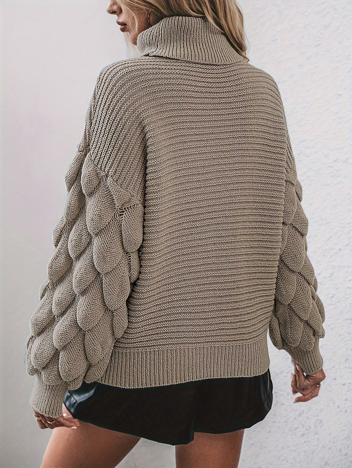 Drune | Strickpullover mit Hohem Kragen Weich und Elegant Einzigartige Ärmel