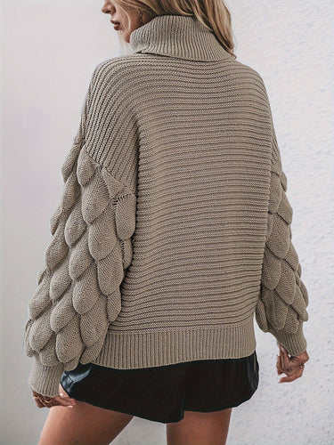 Drune | Strickpullover mit Hohem Kragen Weich und Elegant Einzigartige Ärmel