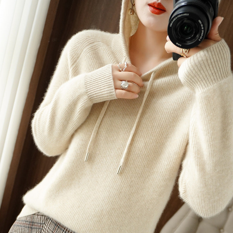 Drune | Strickpullover mit Kapuze Weicher Strick Lässige Passform