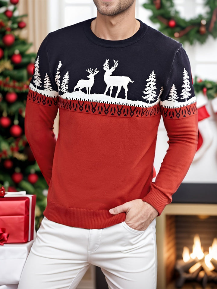 Drune | Weihnachtsstrickjacke mit Rentiermotiv Baumwolle Festlich