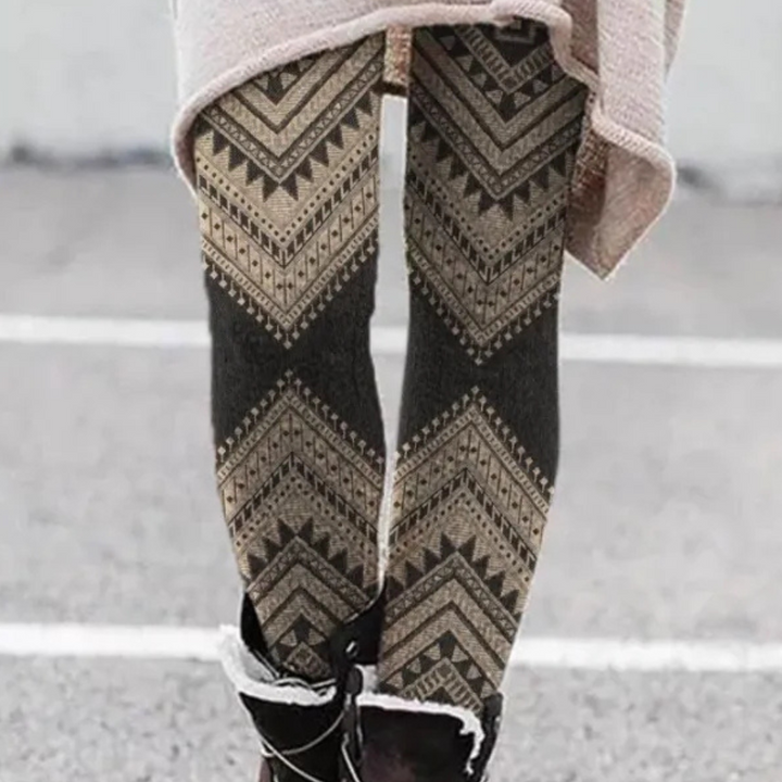 Drune | Leggings Enganliegend Weicher und Atmungsaktiver Strick Geometrisches Muster Vollständig Länglich