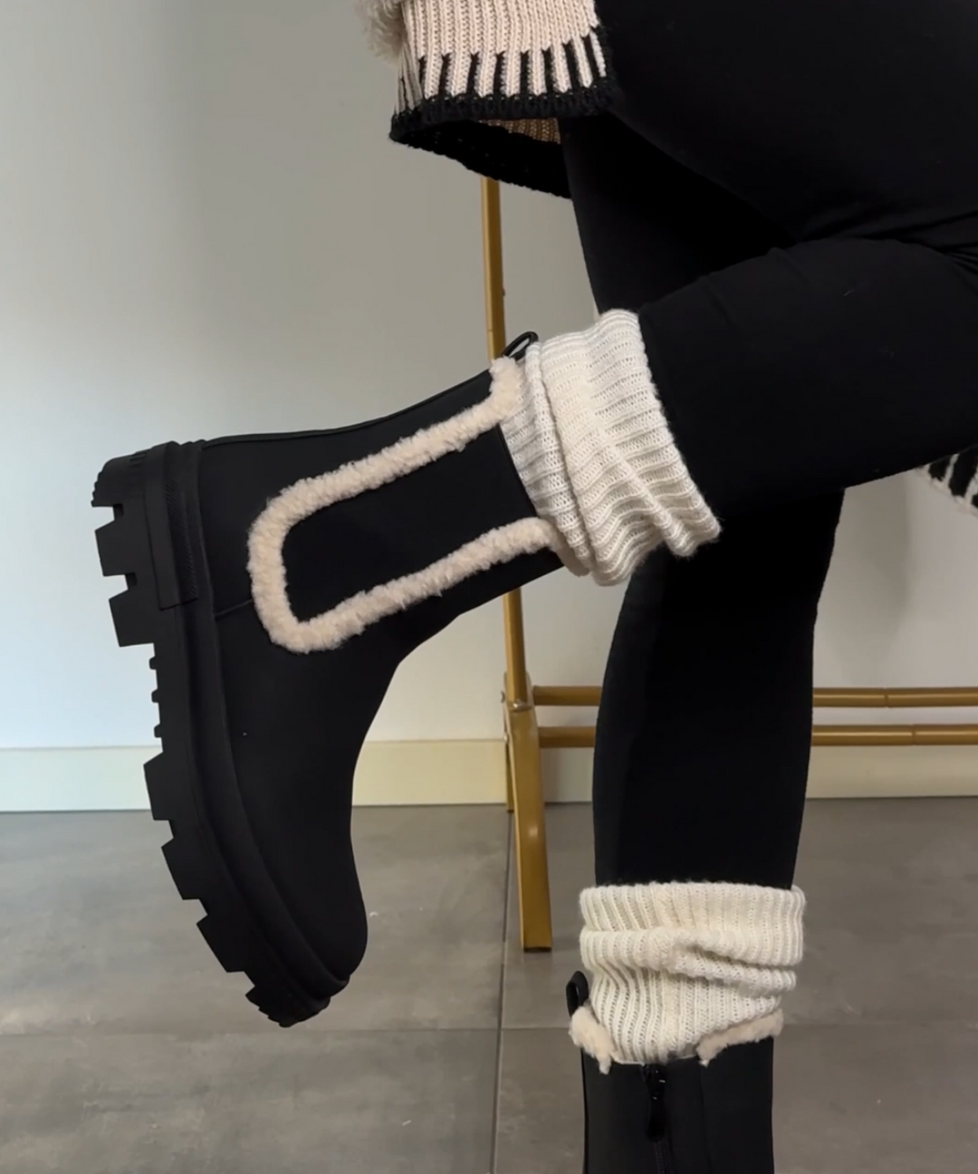 Drune | Schicke schwarze Leder-Stiefeletten
