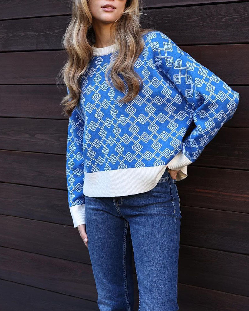 Drune | Muster Strickpullover Weich und Trendy Statement-look