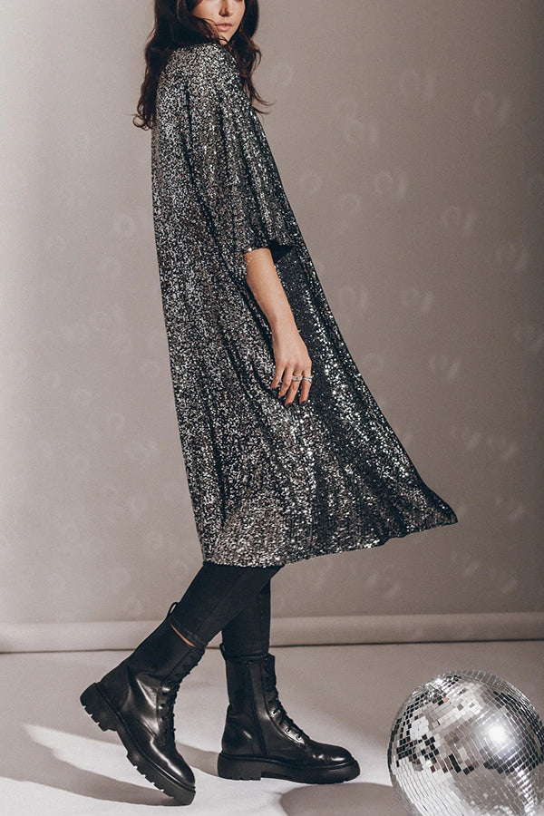 Drune | Disco Glamour Pailletten Glockenärmel Kimono