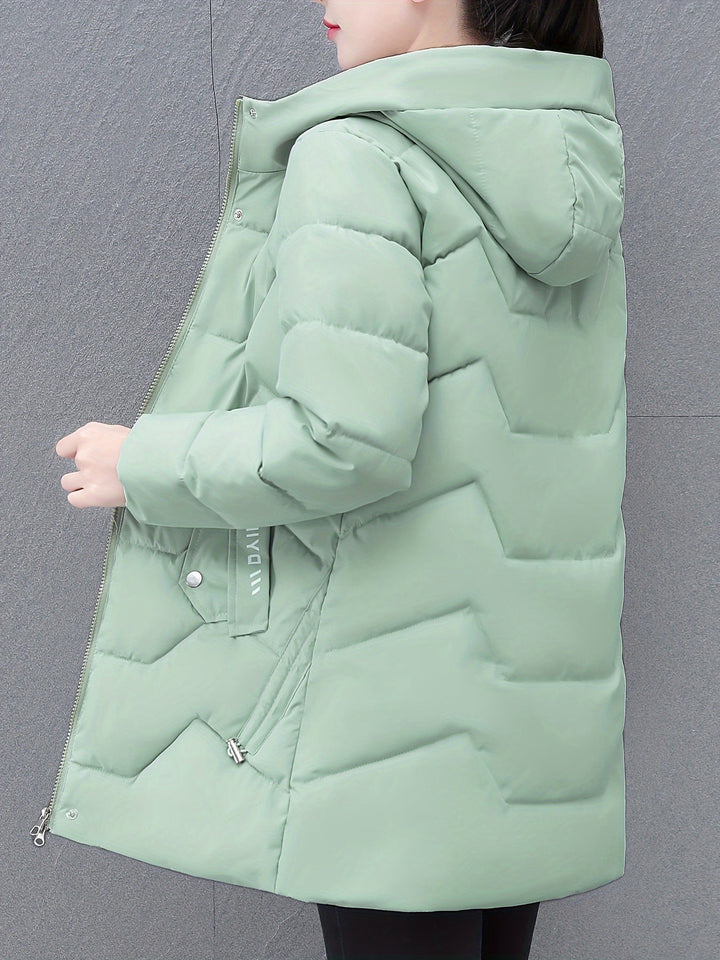 Drune | Warme Lange Puffer Winterjacke mit Kapuze für Frauen - Ideal für Winter