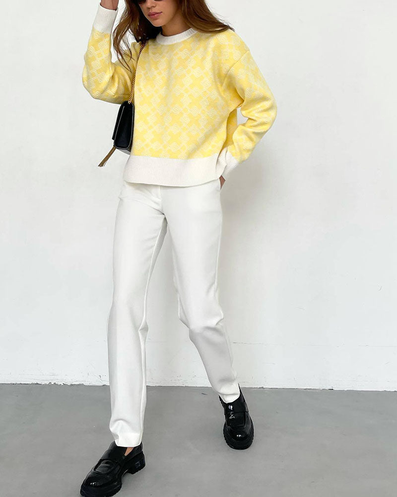 Drune | Muster Strickpullover Weich und Trendy Statement-look