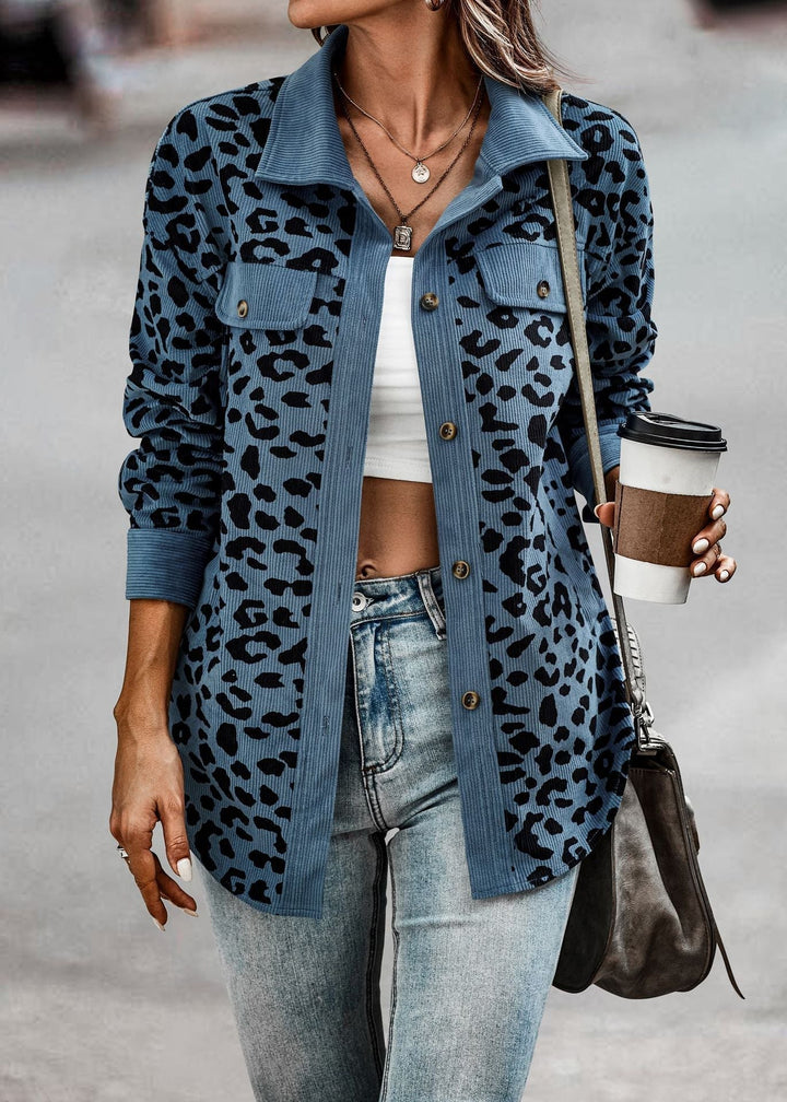 Drune | Damen-Chic-Jacke mit Leopardenmuster