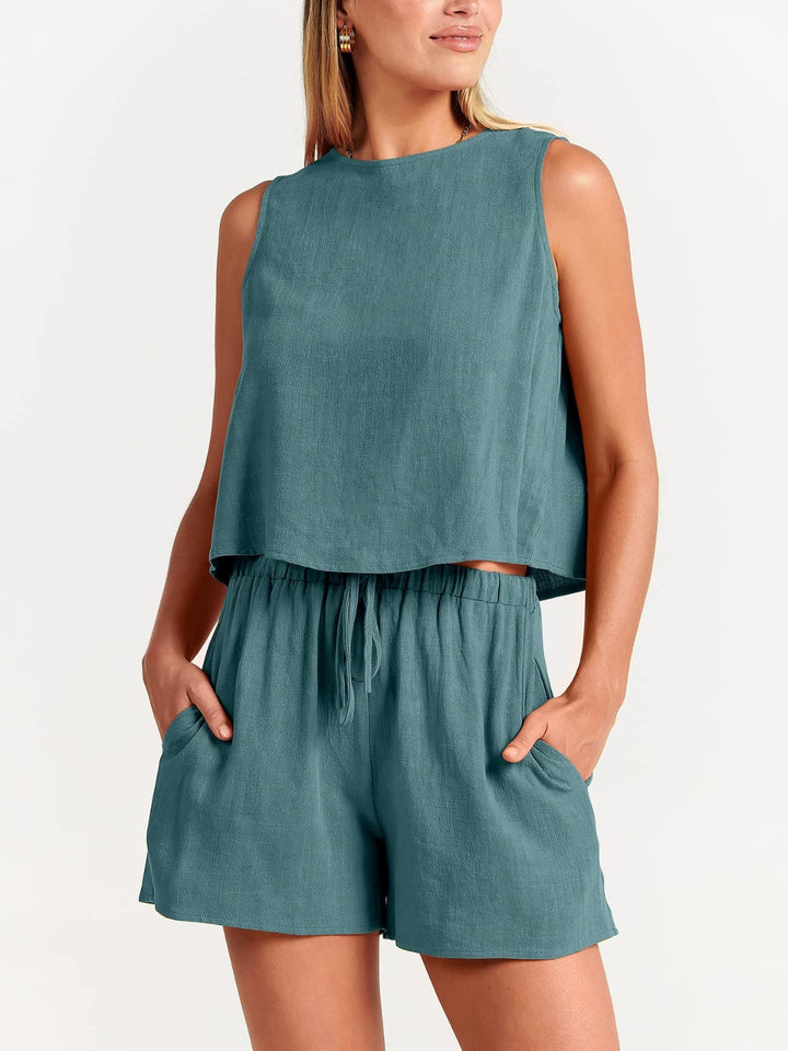 Drune | Zweiteiliges Set aus ärmellosem Oberteil und Shorts