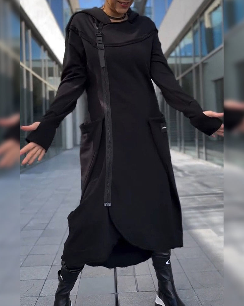 Drune | Einfarbiges Elegantes Lockeres Kleid