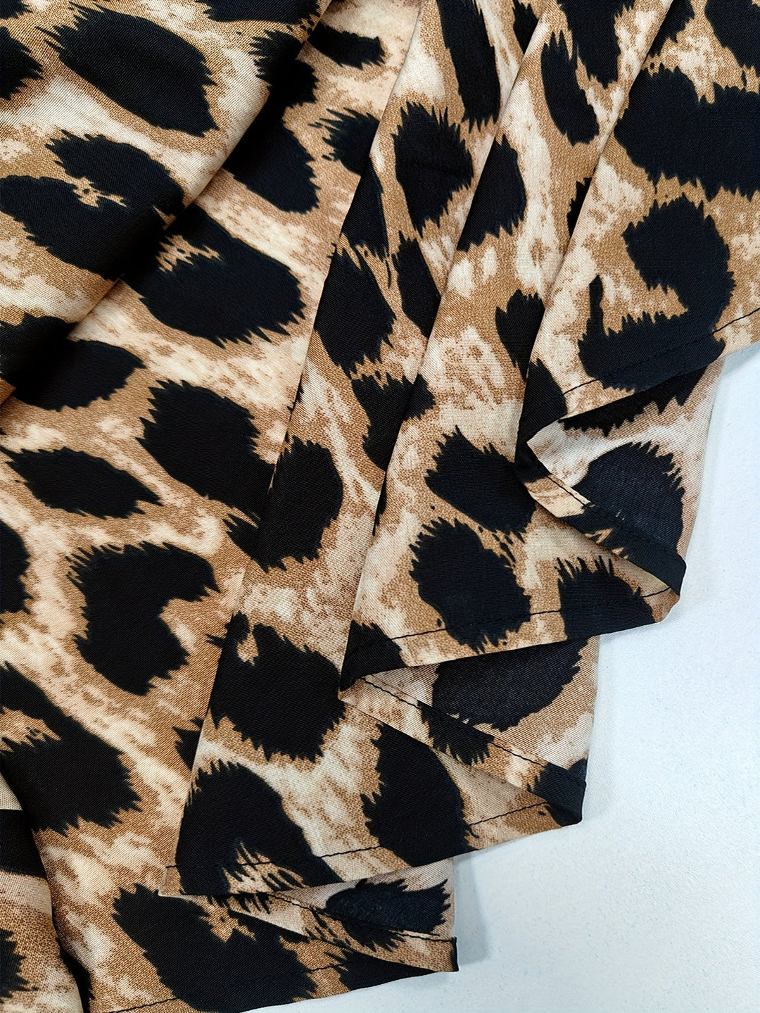 Drune | Lässiges Leopardenmuster Hemdkleid Mit Langen Ärmeln