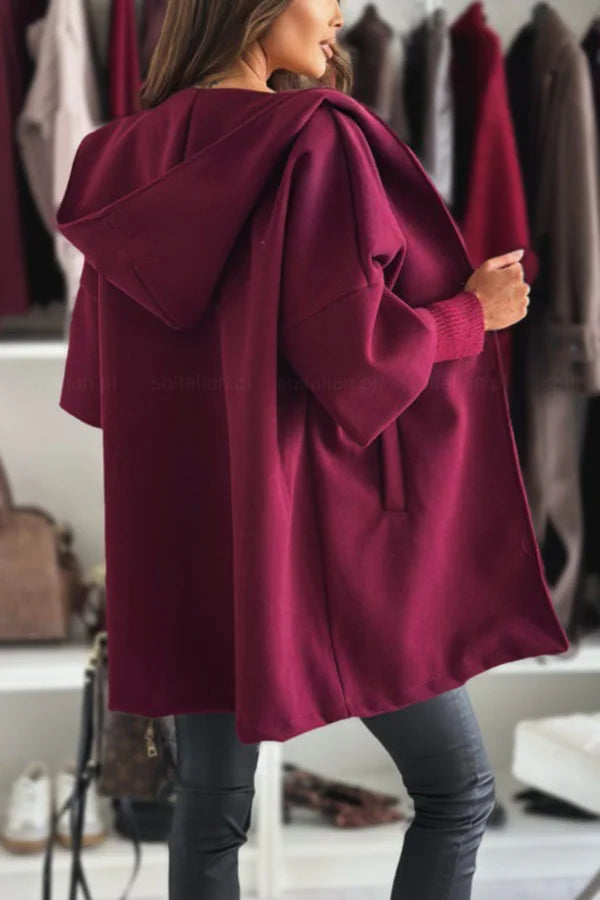 Drune | Farbe Lockere Tasche Kapuzenjacke mit langen Ärmeln