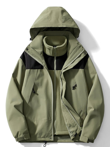 Drune | Casual 3-In-1 Winterjacke mit Kapuze für Damen Ideal für Herbst Winter
