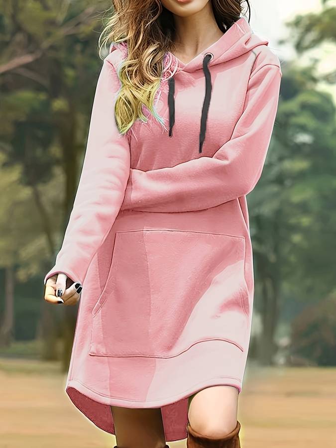Drune | Kapuzenpullover Kleid mit Kapuze und Kängurutasche