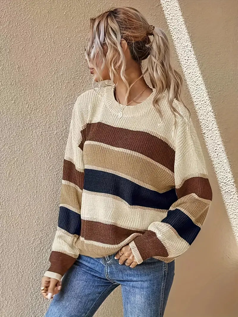Drune | Farbblock Rundhalsausschnitt Pullover