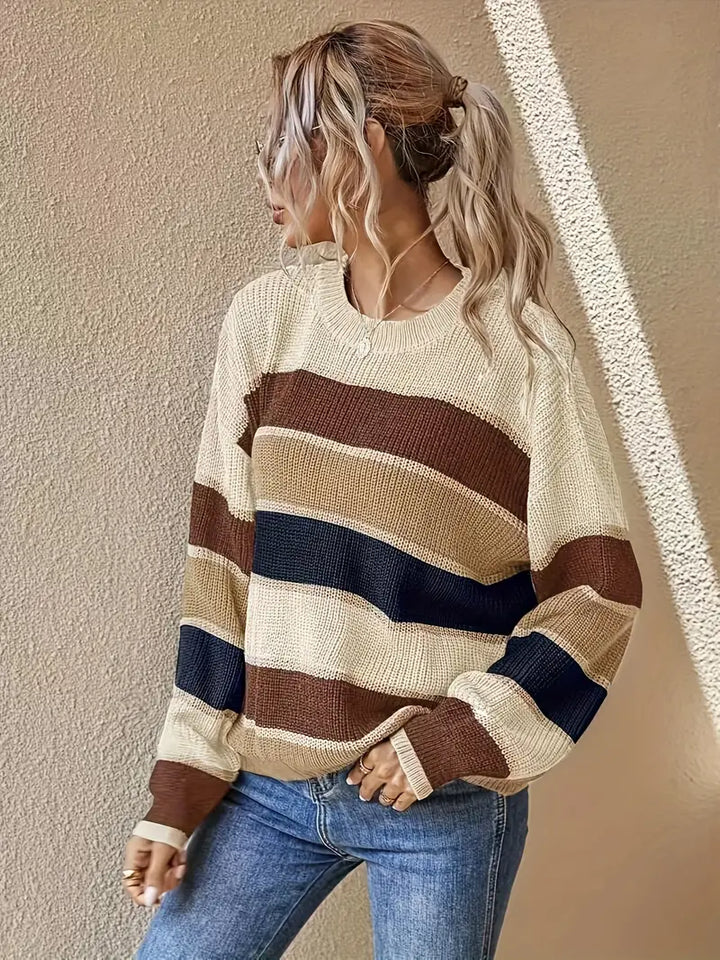 Drune | Farbblock Rundhalsausschnitt Pullover