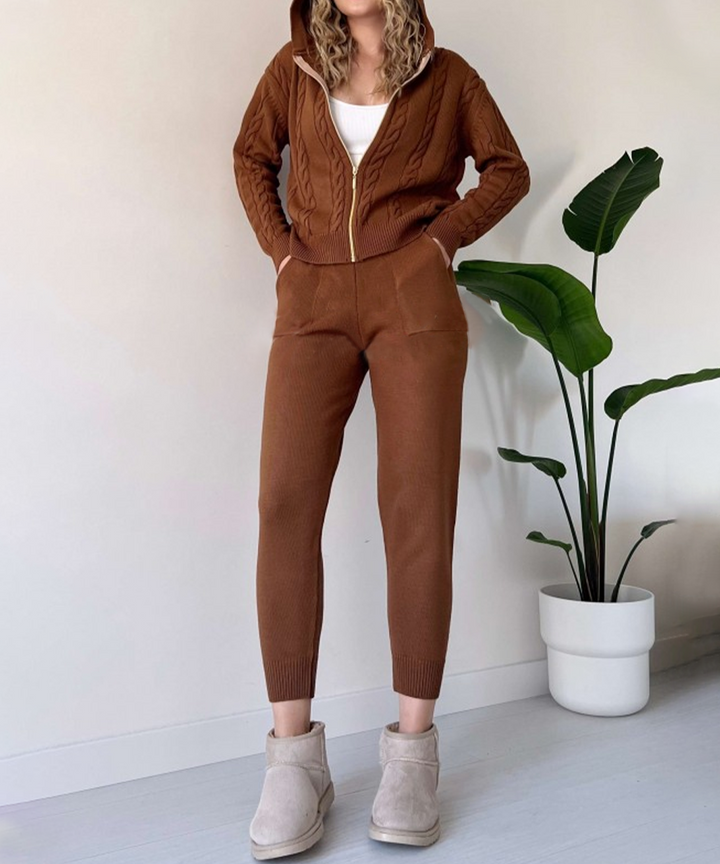 Drune | 2-teiliges Set mit Strickjacke und lässigem Jacquard-Pullover