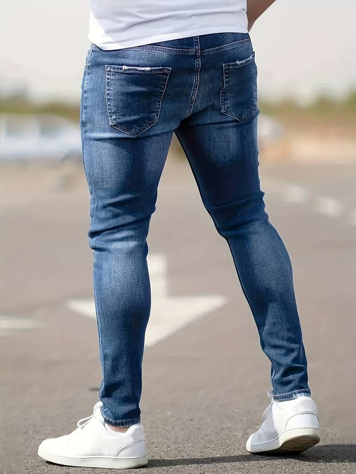 Drune | Skinny Fit Jeans mit Rissen - Stretch Denim Hose für Alltag & Streetwear Style