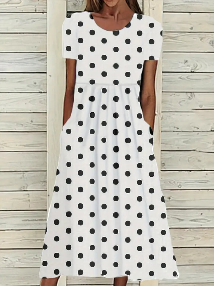 Drune midikleid mit polka dots für frühling/sommer