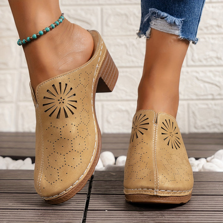 Drune | Damen Clogs Mit Blumenausschnitt Und Weicher Sohle