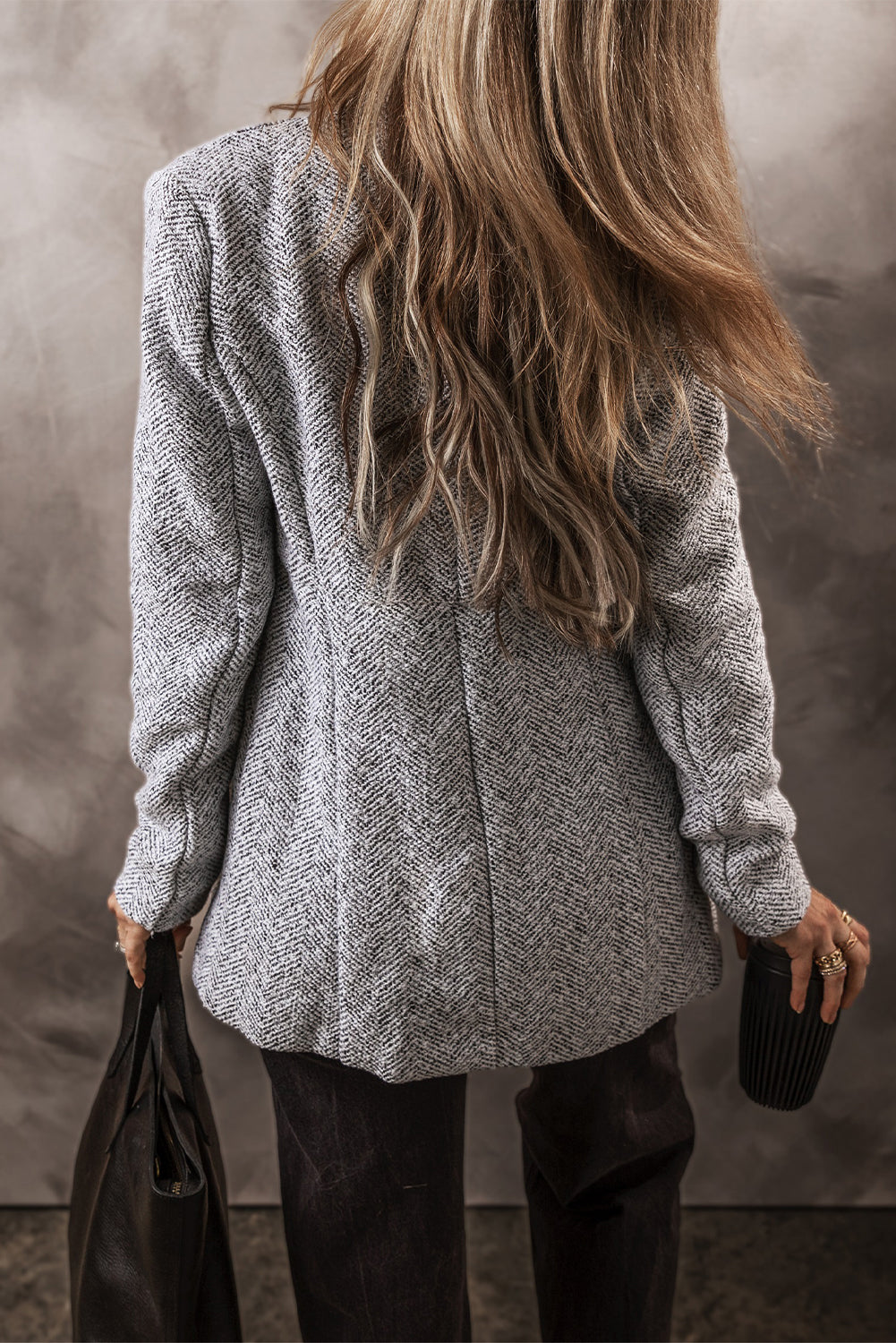 Drune | Heringsmuster Jacke Wollmischung Klassisch und Komfortabel