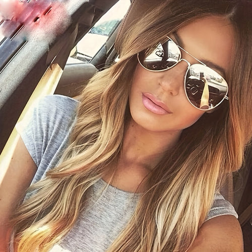Drune | Klassische Aviator-Sonnenbrille mit Goldenem Rahmen für Damen