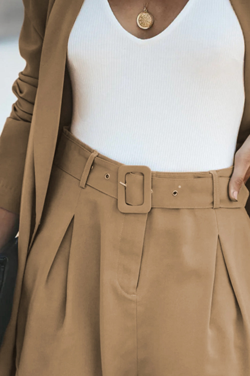 Drune | Longline Blazer und Shorts Set mit Taschen