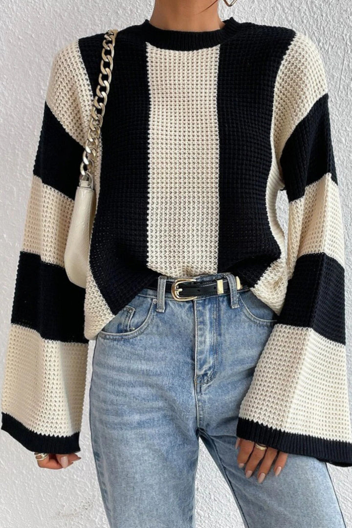 Drune | Glocke mit Kontraststreifen Pullover mit Strickärmeln